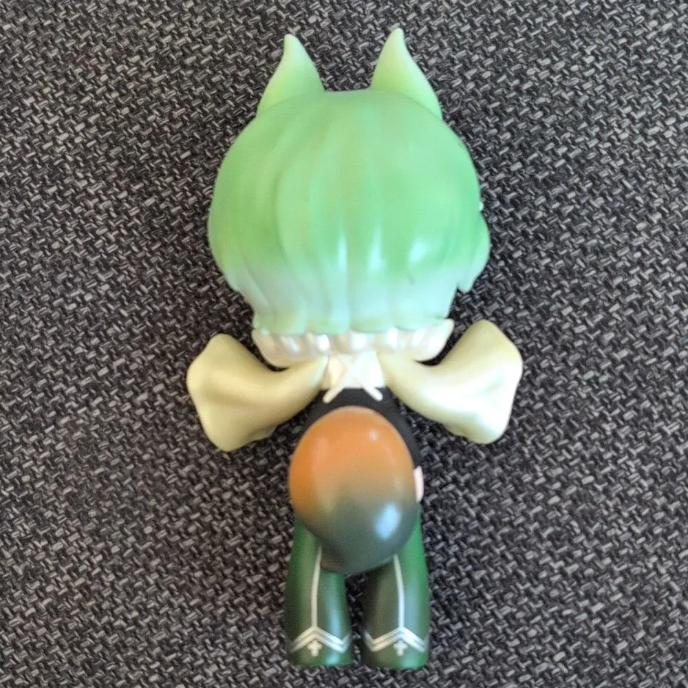 Green-Haired Fox Girl Anime Figure Anthropomorphic Plastic, Tail, Ears
